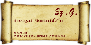 Szolgai Geminián névjegykártya